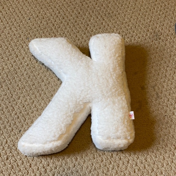 Justice Rainbow Sequin Fuzzy “K” Initial Pillow - Picture 2 of 3